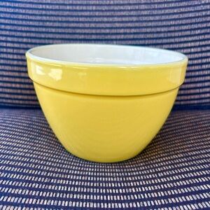 Crate & Barrel 6” Vibrant Sunny Yellow Ceramic Mixing Bowl Smooth Gloss Finish